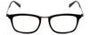 Front View of John Varvatos V375 Designer Progressive Lens Prescription Rx Eyeglasses in Matte Black Gun Silver Unisex Classic Full Rim Acetate 53 mm