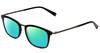 Profile View of John Varvatos V375 Designer Polarized Reading Sunglasses with Custom Cut Powered Green Mirror Lenses in Matte Black Gun Silver Unisex Classic Full Rim Acetate 53 mm