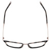 Top View of John Varvatos V375 Designer Single Vision Prescription Rx Eyeglasses in Smoke Grey Marble Black Silver Unisex Classic Full Rim Acetate 53 mm