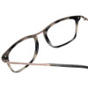 Close Up View of John Varvatos V375 Designer Bi-Focal Prescription Rx Eyeglasses in Smoke Grey Marble Black Silver Unisex Classic Full Rim Acetate 53 mm