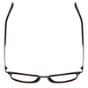 Top View of John Varvatos V375 Designer Progressive Lens Prescription Rx Eyeglasses in Tortoise Havana Brown Gold Black Unisex Classic Full Rim Acetate 53 mm