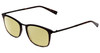 Profile View of John Varvatos V375 Designer Polarized Reading Sunglasses with Custom Cut Powered Sun Flower Yellow Lenses in Tortoise Havana Brown Gold Black Unisex Classic Full Rim Acetate 53 mm
