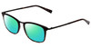Profile View of John Varvatos V375 Designer Polarized Reading Sunglasses with Custom Cut Powered Green Mirror Lenses in Tortoise Havana Brown Gold Black Unisex Classic Full Rim Acetate 53 mm