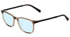 Profile View of John Varvatos V400 Designer Progressive Lens Blue Light Blocking Eyeglasses in Smoke Crystal Pewter Silver Unisex Square Full Rim Acetate 53 mm