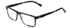 Profile View of John Varvatos V404 Designer Bi-Focal Prescription Rx Eyeglasses in Smoke Grey Marble Unisex Rectangle Full Rim Acetate 56 mm