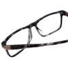 Close Up View of John Varvatos V404 Designer Bi-Focal Prescription Rx Eyeglasses in Smoke Grey Marble Unisex Rectangle Full Rim Acetate 56 mm