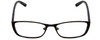 Front View of Jones New York J140 Designer Reading Eye Glasses with Custom Cut Powered Lenses in Satin Black Unisex Square Full Rim Metal 51 mm