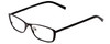 Profile View of Jones New York J140 Designer Single Vision Prescription Rx Eyeglasses in Satin Black Unisex Square Full Rim Metal 51 mm