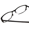Close Up View of Jones New York J140 Designer Single Vision Prescription Rx Eyeglasses in Satin Black Unisex Square Full Rim Metal 51 mm