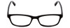 Front View of Jones New York J211 Designer Reading Eye Glasses with Custom Cut Powered Lenses in Gloss Black Ladies Square Full Rim Acetate 49 mm
