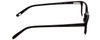 Side View of Jones New York J211 Designer Single Vision Prescription Rx Eyeglasses in Gloss Black Ladies Square Full Rim Acetate 49 mm