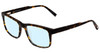 Profile View of Jones New York J526 Designer Blue Light Blocking Eyeglasses in Tortoise Havana Brown Gold Unisex Square Full Rim Acetate 54 mm