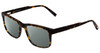 Profile View of Jones New York J526 Designer Polarized Sunglasses with Custom Cut Smoke Grey Lenses in Tortoise Havana Brown Gold Unisex Square Full Rim Acetate 54 mm
