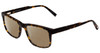 Profile View of Jones New York J526 Designer Polarized Reading Sunglasses with Custom Cut Powered Amber Brown Lenses in Tortoise Havana Brown Gold Unisex Square Full Rim Acetate 54 mm