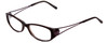 Profile View of Jones New York J736 Lady Oval Designer Glasses in Purple Crystal & Red Wine 52mm