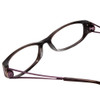 Close Up View of Jones New York J736 Designer Reading Eye Glasses with Custom Cut Powered Lenses in Purple Crystal Red Wine Ladies Oval Full Rim Acetate 52 mm
