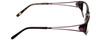 Side View of Jones New York J736 Designer Reading Eye Glasses with Custom Cut Powered Lenses in Purple Crystal Red Wine Ladies Oval Full Rim Acetate 52 mm