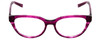 Front View of Jones New York J760 Cateye Designer Reading Glasses Fuchsia Hot Pink Purple 53mm