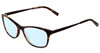 Profile View of Jones New York J762 Designer Progressive Lens Blue Light Blocking Eyeglasses in Tortoise Havana Brown Gold Unisex Cateye Full Rim Acetate 53 mm
