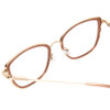 Close Up View of Lucky Brand D116 Ladies Cateye Designer Reading Glasses in Beige Gold Wave 54 mm