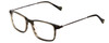 Profile View of Lucky Brand D402 Square Designer Glasses in Olive Green Marble Grey Silver 51 mm