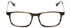 Front View of Lucky Brand D402 Designer Single Vision Prescription Rx Eyeglasses in Olive Green Marble Grey Silver Unisex Square Full Rim Acetate 51 mm