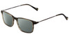 Profile View of Lucky Brand D402 Designer Polarized Reading Sunglasses with Custom Cut Powered Smoke Grey Lenses in Olive Green Marble Grey Silver Unisex Square Full Rim Acetate 51 mm
