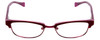 Front View of Lucky Brand ZUMA Cateye Designer Reading Glasses in Red Candy Crystal Pink 51 mm