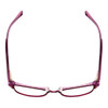 Top View of Lucky Brand ZUMA Designer Single Vision Prescription Rx Eyeglasses in Red Candy Crystal Pink Ladies Cateye Semi-Rimless Acetate 51 mm