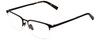 Profile View of John Varvatos V167 Designer Reading Eye Glasses with Custom Cut Powered Lenses in Black Copper Brown Tortoise Unisex Square Semi-Rimless Metal 53 mm