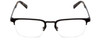 Front View of John Varvatos V167 Designer Reading Eye Glasses with Custom Cut Powered Lenses in Black Copper Brown Tortoise Unisex Square Semi-Rimless Metal 53 mm