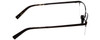 Side View of John Varvatos V167 Designer Reading Eye Glasses with Custom Cut Powered Lenses in Black Copper Brown Tortoise Unisex Square Semi-Rimless Metal 53 mm
