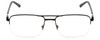 Front View of Jones New York J361 Designer Single Vision Prescription Rx Eyeglasses in Gun Metal Silver Black Unisex Square Semi-Rimless Metal 60 mm