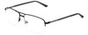 Profile View of Jones New York J361 Designer Bi-Focal Prescription Rx Eyeglasses in Gun Metal Silver Black Unisex Square Semi-Rimless Metal 60 mm