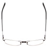 Top View of Jones New York J361 Designer Progressive Lens Prescription Rx Eyeglasses in Gun Metal Silver Black Unisex Square Semi-Rimless Metal 60 mm