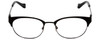 Front View of Lucky Brand D103 Designer Reading Eye Glasses with Custom Cut Powered Lenses in Black Diamond Silver Red Unisex Classic Semi-Rimless Metal 50 mm