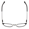 Top View of Lucky Brand D103 Designer Reading Eye Glasses with Custom Cut Powered Lenses in Black Diamond Silver Red Unisex Classic Semi-Rimless Metal 50 mm