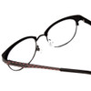 Close Up View of Lucky Brand D103 Designer Single Vision Prescription Rx Eyeglasses in Black Diamond Silver Red Unisex Classic Semi-Rimless Metal 50 mm