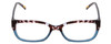 Front View of Cover Girl CG0536 Designer Reading Eye Glasses with Custom Cut Powered Lenses in Tortoise Havana Brown Crystal Blue Fade Ladies Cateye Full Rim Acetate 54 mm