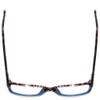 Top View of Cover Girl CG0536 Designer Single Vision Prescription Rx Eyeglasses in Tortoise Havana Brown Crystal Blue Fade Ladies Cateye Full Rim Acetate 54 mm