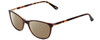Profile View of GANT GA4082 Designer Polarized Sunglasses with Custom Cut Amber Brown Lenses in Tortoise Havana Brown Gold Ladies Cateye Full Rim Acetate 52 mm
