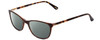 Profile View of GANT GA4082 Designer Polarized Sunglasses with Custom Cut Smoke Grey Lenses in Tortoise Havana Brown Gold Ladies Cateye Full Rim Acetate 52 mm
