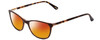 Profile View of GANT GA4082 Designer Polarized Sunglasses with Custom Cut Red Mirror Lenses in Tortoise Havana Brown Gold Ladies Cateye Full Rim Acetate 52 mm
