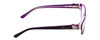 Side View of Skechers SE1524 Designer Single Vision Prescription Rx Eyeglasses in Purple Crystal Fuchsia Hot Pink Ladies Cateye Full Rim Acetate 47 mm