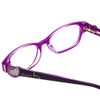 Close Up View of Skechers SE1524 Designer Single Vision Prescription Rx Eyeglasses in Purple Crystal Fuchsia Hot Pink Ladies Cateye Full Rim Acetate 47 mm
