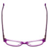 Top View of Skechers SE1524 Designer Single Vision Prescription Rx Eyeglasses in Purple Crystal Fuchsia Hot Pink Ladies Cateye Full Rim Acetate 47 mm