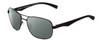 Profile View of Timberland TB9136 Designer Polarized Reading Sunglasses with Custom Cut Powered Smoke Grey Lenses in Matte Black Unisex Square Full Rim Metal 59 mm