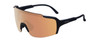 Profile View of Smith Flywheel Wrap Rimless Sunglass French Navy Blue/CP Rose Gold Mirror 130 mm