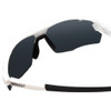 Close Up View of Smith Resolve Unisex Wrap Semi-Rimless Sunglasses White/CP Black&Clear LENS 70mm