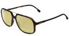 Profile View of Carrera 229-S Designer Polarized Reading Sunglasses with Custom Cut Powered Sun Flower Yellow Lenses in Tortoise Havana Brown Gold Unisex Square Full Rim Acetate 59 mm